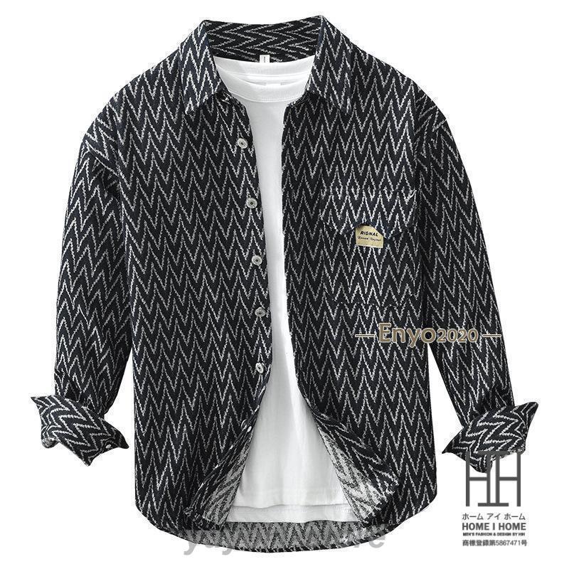 シャツジャケット カバーオール シャツ メンズ 長袖 柄物 柄シャツ ポケット おしゃれ ワークシャツ 春 春服 秋 冬 メンズ長袖シャツ トップス | ブランド登録なし
