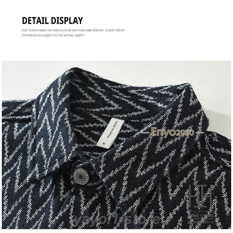 シャツジャケット カバーオール シャツ メンズ 長袖 柄物 柄シャツ ポケット おしゃれ ワークシャツ 春 春服 秋 冬 メンズ長袖シャツ トップス | ブランド登録なし | 08