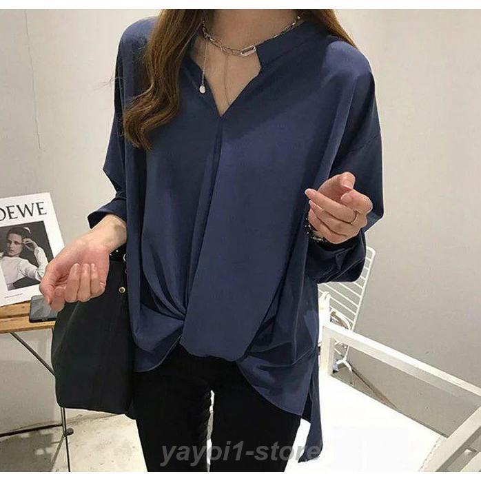 シャツ ブラウス レディース 長袖 トップス とろみシャツ 無地