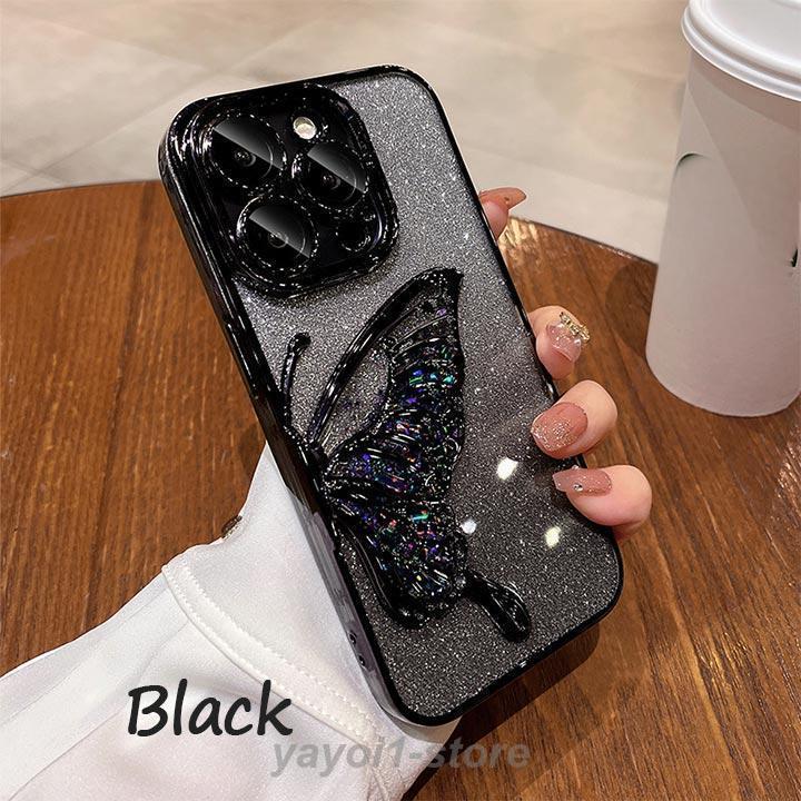 iPhoneケース ラメ 3D 蝶 iphone15ケース スマホケース アイフォン