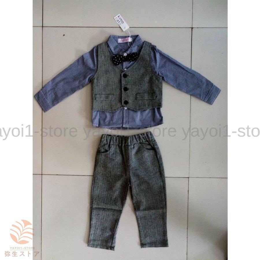 4点セット 子供服 上下セット 男の子 ロンパース フォーマル スーツ ベビー服 赤ちゃん セットアップ 子供 男の子 キッズ おしゃれの画像