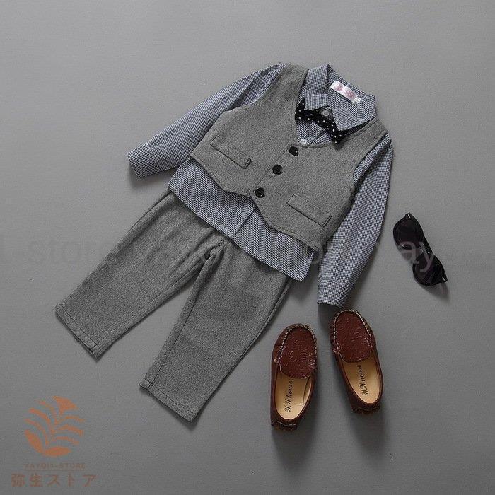 4点セット 子供服 上下セット 男の子 ロンパース フォーマル スーツ ベビー服 赤ちゃん セットアップ 子供 男の子 キッズ おしゃれの画像