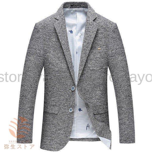 スーツ生地 メンズ テーラードジャケット 二つボタン 紳士 カジュアルスーツ スリム ビジネス
