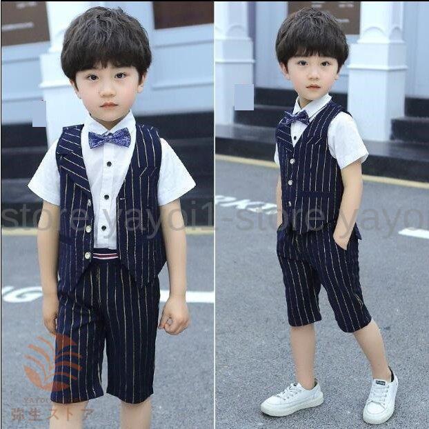 激安超安値 紳士 3点セットパンツ ベスト シャツ 男の子 スーツ ストライプ 誕生日 結婚式 卒業式 七五三 入学式 ベビー服 おしゃれ 子供服 スーツ キッズスーツ その他子ども服 サイズ 110