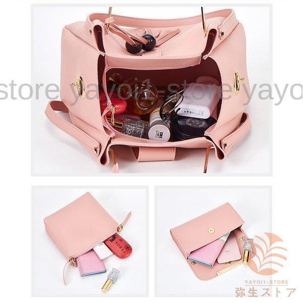 大きめ2wayトート＆ショルダーバッグとシューズバッグセット　ショッキングピンク 大きめ2wayトート＆ショルダーバッグとシューズバッグセット