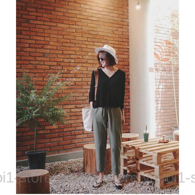 マタニティパンツ サルエルパンツ 九分丈 薄手 パンツ マタニティウェア レディース 九分丈パンツ 夏 妊婦 ズボン カジュアルパンツ マタニティ 春秋の画像