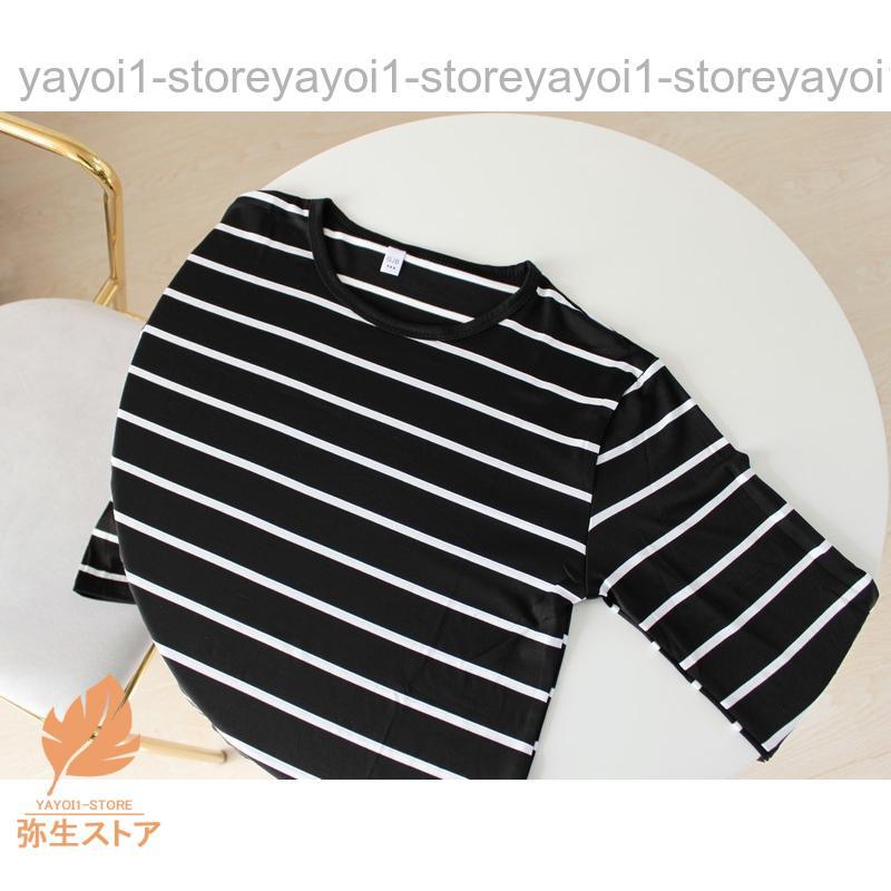 長袖Tシャツ ロングTシャツ カットソー ロンT メンズ 紳士用 男性 トップス ラウンドネック ボーダー柄 シンプル ベーシック カジュアル｜yayoi1-store｜19