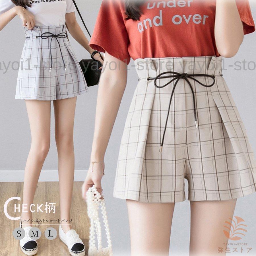 チェック柄 ショートパンツ レディース ハイウエスト ホットパンツ 夏 短パン 着やせカジュアル ハーフパンツ Aライン Crurysncf6 レディースファッション Allaaminpharma Com