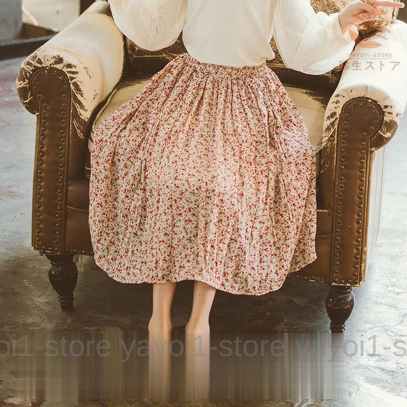 2色 キッズ 子供服 女の子 ロングスカート ウエストゴム 花柄 シフォン