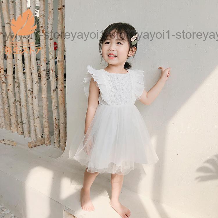 キッズ ワンピース 子供ドレス 女の子 ベビードレス 子ども 赤ちゃん 出産祝い ベビー服 チュール ふわふわ 子供服 卒園式 七五三 お宮参り レースリボン 韓国風 | ブランド登録なし | 03