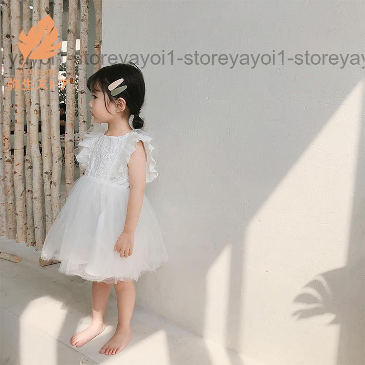 キッズ ワンピース 子供ドレス 女の子 ベビードレス 子ども 赤ちゃん 出産祝い ベビー服 チュール ふわふわ 子供服 卒園式 七五三 お宮参り レースリボン 韓国風 | ブランド登録なし | 04