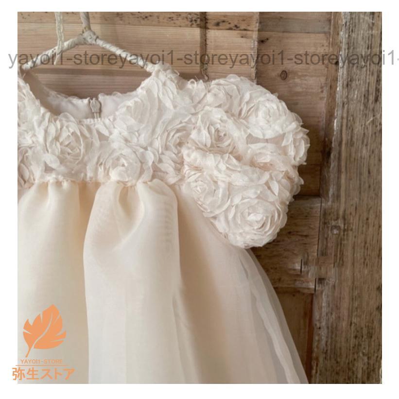 ベビードレス 結婚式 白 ピンク 女の子 赤ちゃん セレモニードレス ベビー ドレス 半袖 誕生日 出産祝い 夏 ベビー服 ドレス かわいい 花 フラワー 新生児 | ブランド登録なし | 10