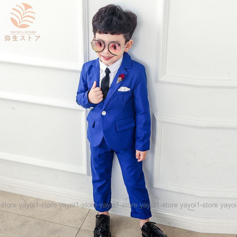 【90-140cm】子供スーツ 男の子 ピアノ発表会 結婚式 入学式 入園式 キッズ ジュニア ジャケット＆ベスト＆ズボン 上下セット 三点セットの画像