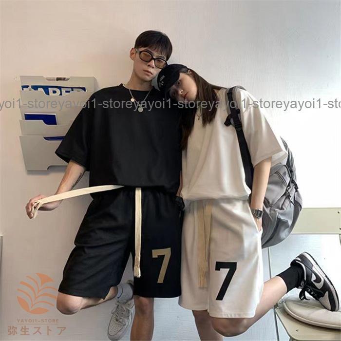 韓国 セットアップ 半袖Tシャツ ハーフパンツ カジュアル 配色 セットアップ メンズ 半袖 ワッフル 夏 上下セット Tシャツ