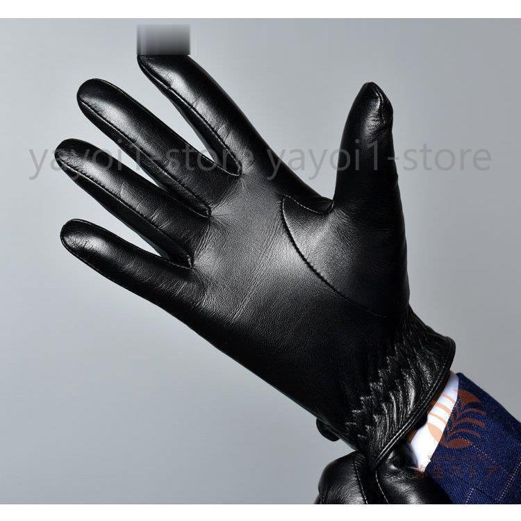 羊革 スマホ対応可能 本革手袋 メンズ グローブ レザーグローブ レザー手袋 裏起毛 glove バイク手袋 バイクグローブ レーシンググローブ｜yayoi1-store｜09