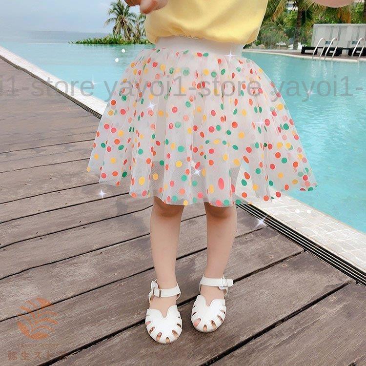 Baby l club ドット　スカート 韓国子供服 ミニ丈スカート 春夏 チュールスカート 女児 女の子 可愛い