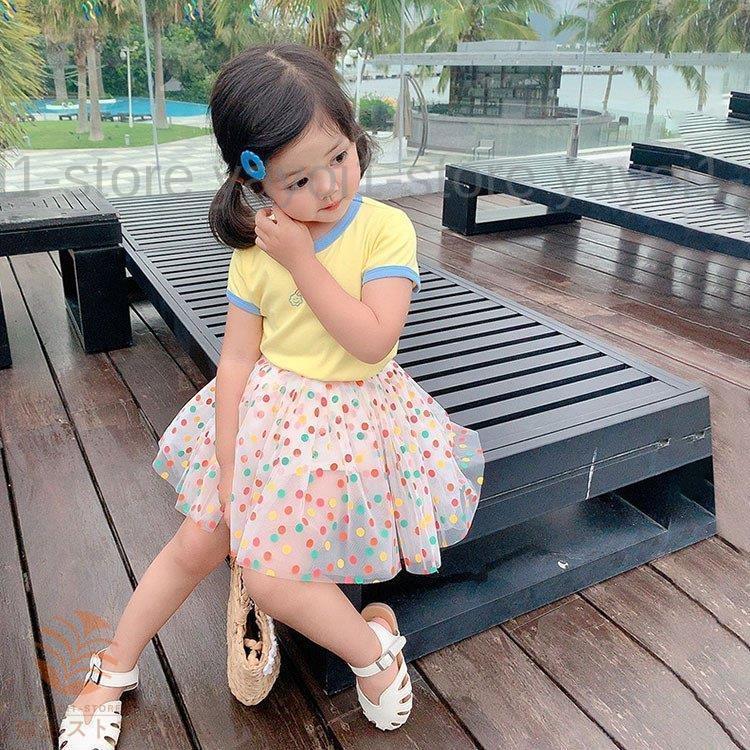 韓国子供服 ミニ丈スカート 春夏 チュールスカート 女児 女の子 可愛い