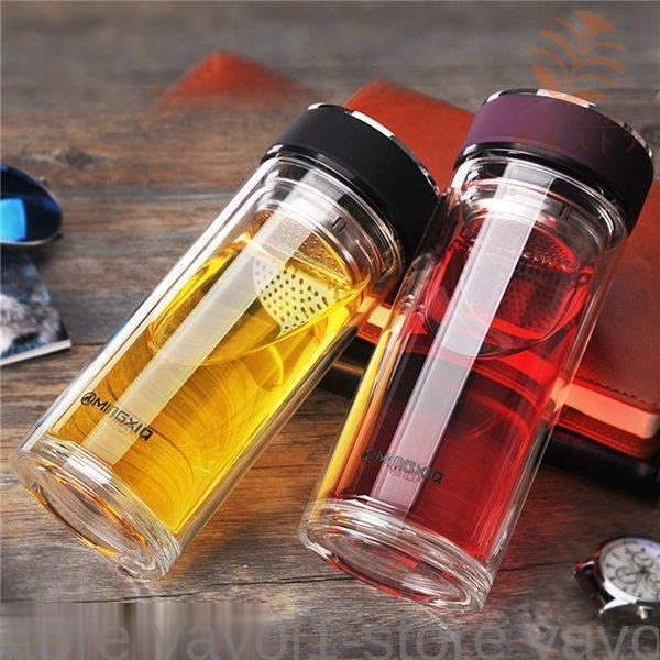 ガラス水筒 ウォーターボトル 500ml 350ml ダブルウォール 二重ガラス