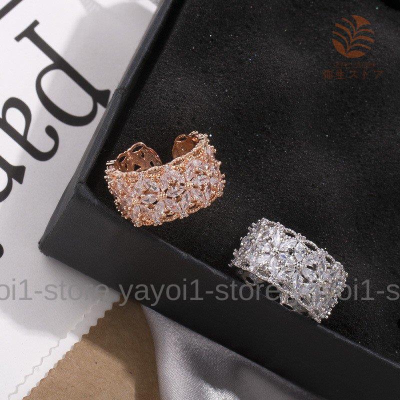 交差模様 ストーン付き リング インデックスリング レディース アクセサリー 指輪 人差し指