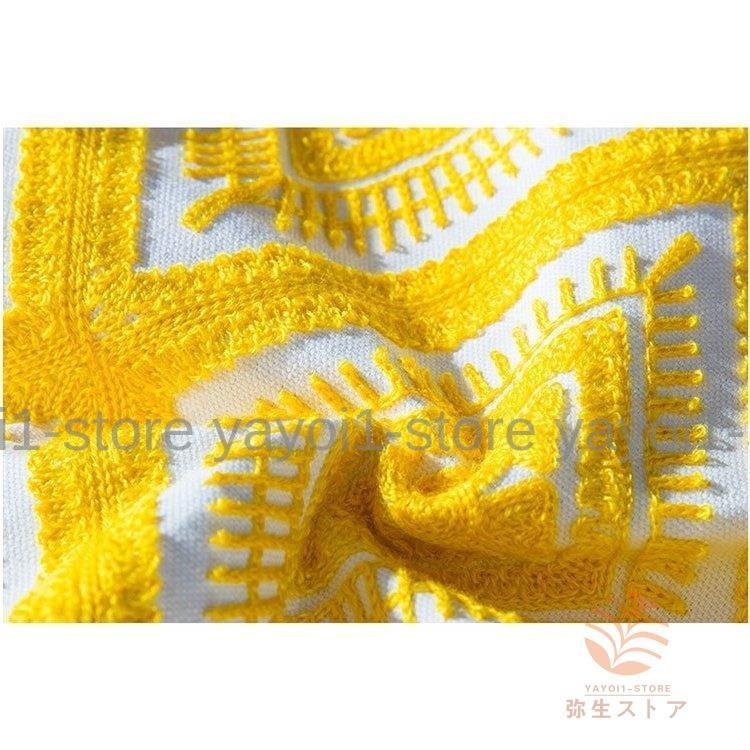 クッションカバー クッション用カバー 45cm 正方形 刺繍 北欧風 幾何学