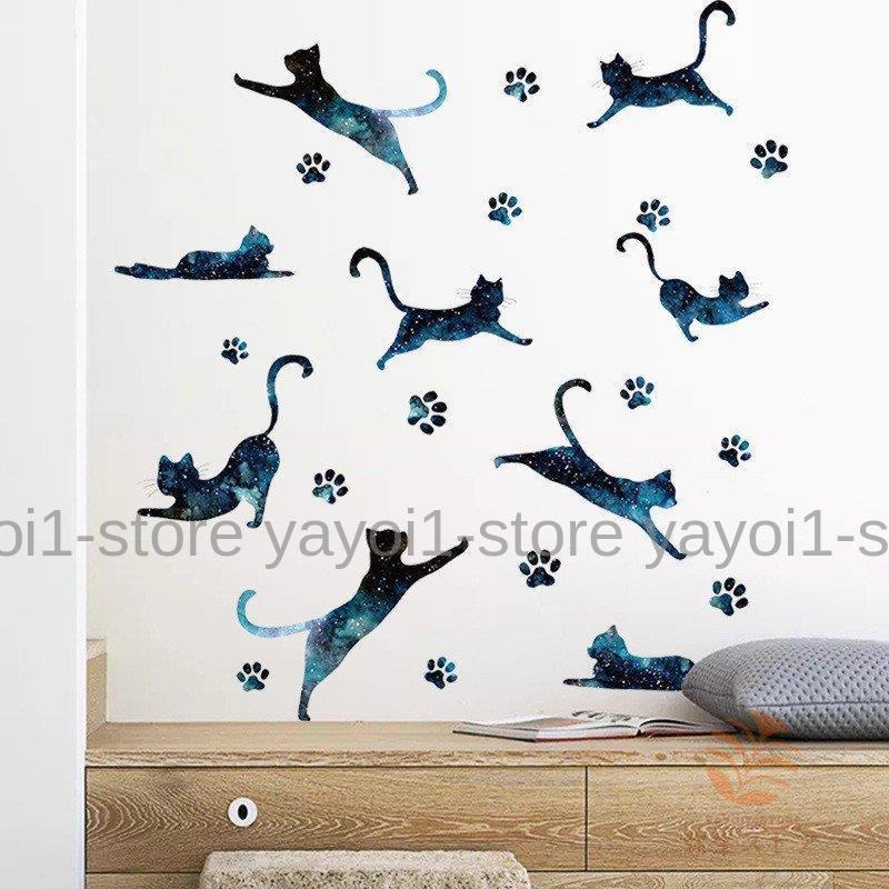 ウォールステッカー 壁紙シール リメイクシール 夜空 猫 キャット ネコ 肉球 足跡 Diy 壁飾り おしゃれ ルームデザイン リビング トイレ 手軽 Yfg Mizk322 弥生ストア 通販 Yahoo ショッピング