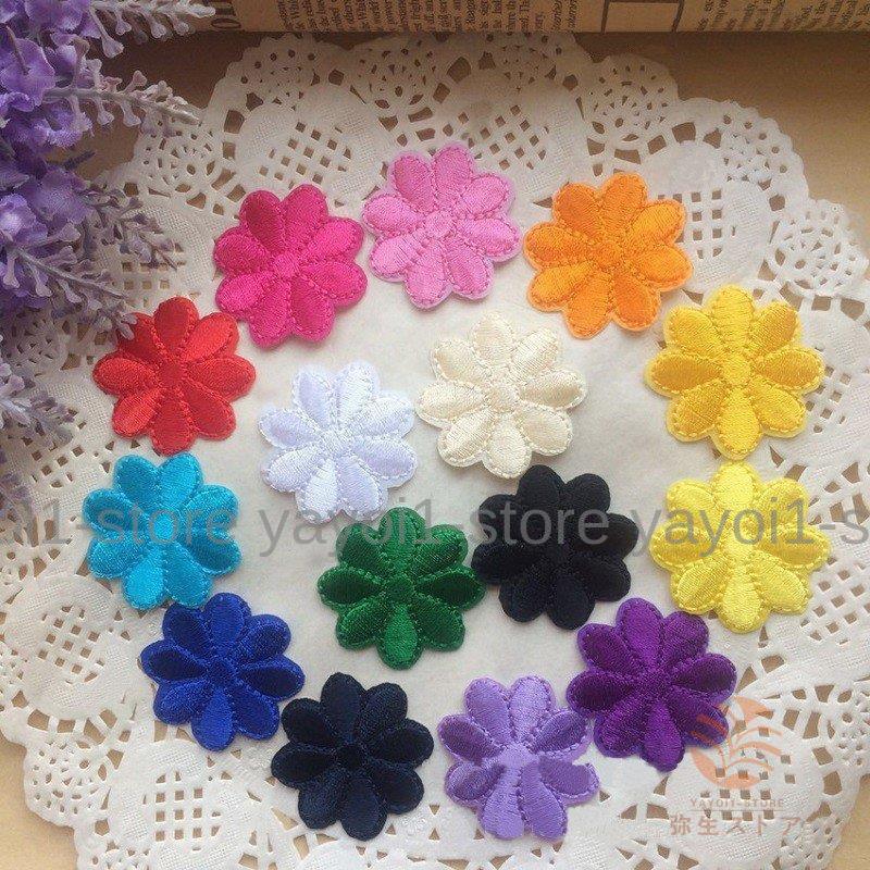 ワッペン 10個セット アップリケ フラワー 花 手芸 刺繍 クラフト DIY