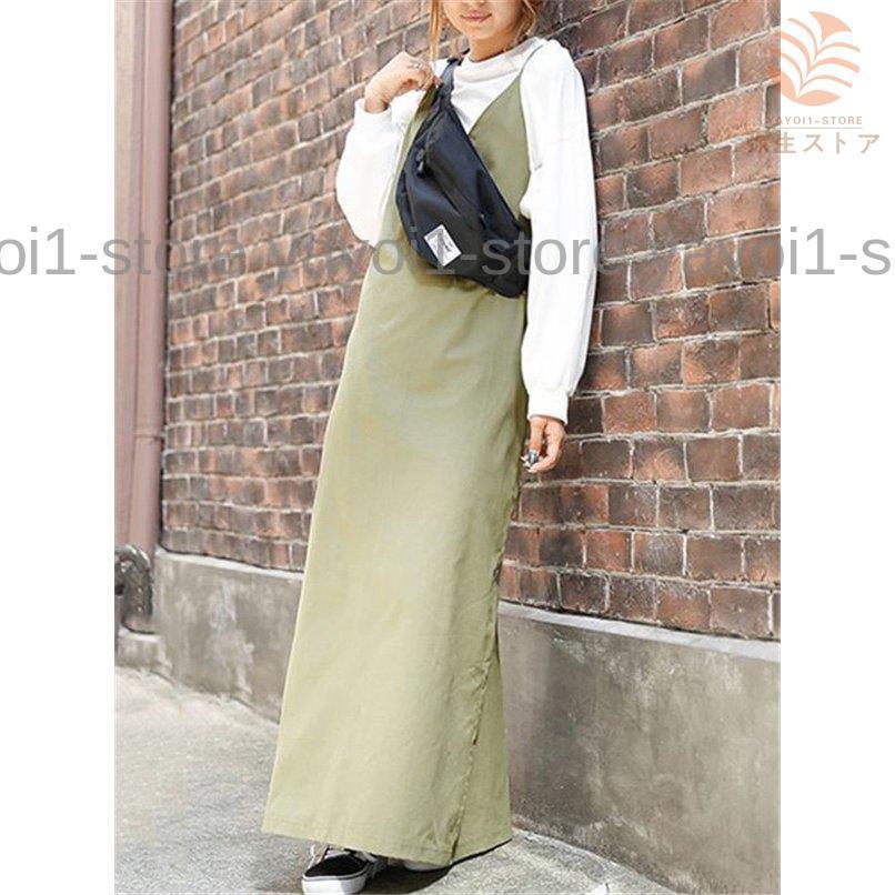 キャミ サロペット スカート ワンピース レディース マキシ