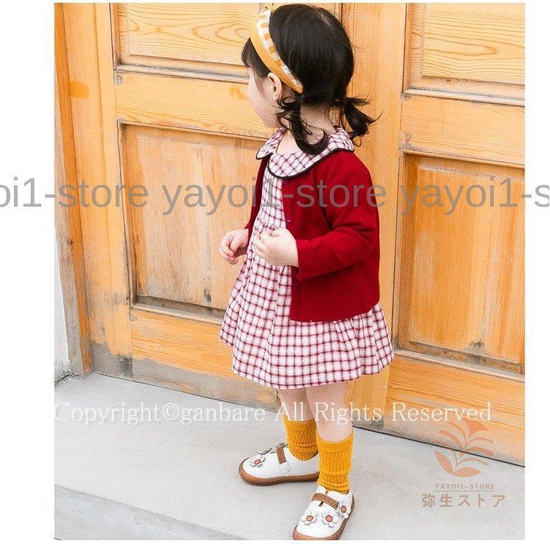 セットアップ 女の子 ワンピースセット 丸襟 ワンピース キッズ チェック柄 フレア フォーマル ベビー 2点セット 膝丈可愛い 秋物 春物 通園 通学 旅行 | ブランド登録なし | 02