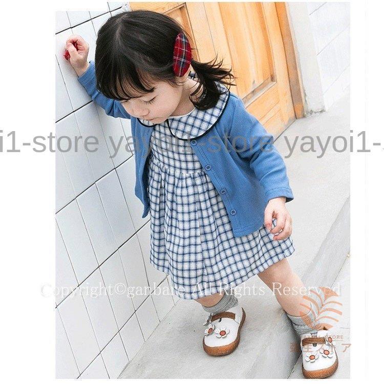 セットアップ 女の子 ワンピースセット 丸襟 ワンピース キッズ チェック柄 フレア フォーマル ベビー 2点セット 膝丈可愛い 秋物 春物 通園 通学 旅行 | ブランド登録なし | 04