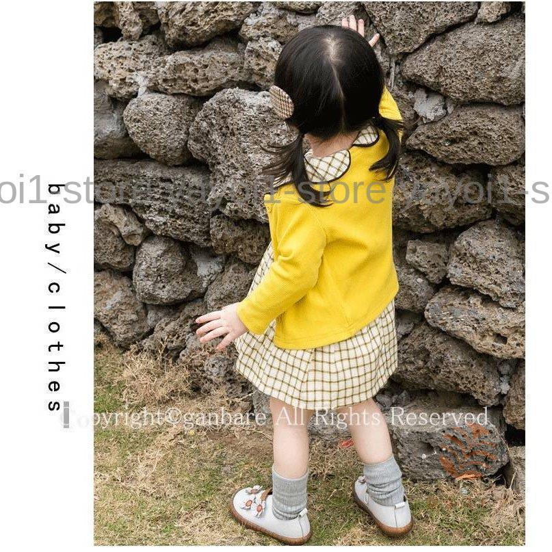 セットアップ 女の子 ワンピースセット 丸襟 ワンピース キッズ チェック柄 フレア フォーマル ベビー 2点セット 膝丈可愛い 秋物 春物 通園 通学 旅行 | ブランド登録なし | 06
