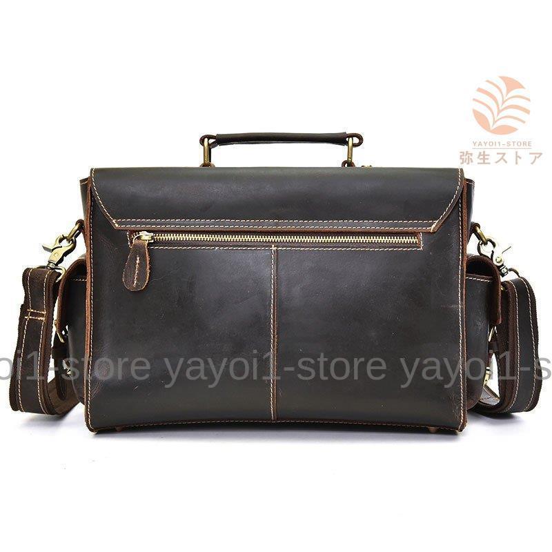 カメラバッグ 本革 メンズ レトロ風 一眼レフトラベルバッグ 厚みレザー ショルダーバッグ アンティーク トラベルバッグ 硬い本革 自立可 本革