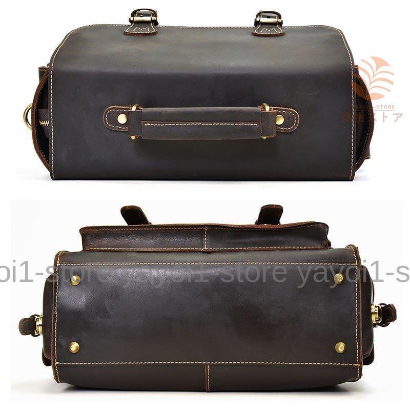 カメラバッグ 本革 メンズ レトロ風 一眼レフトラベルバッグ 厚みレザー ショルダーバッグ アンティーク トラベルバッグ 硬い本革 自立可 本革
