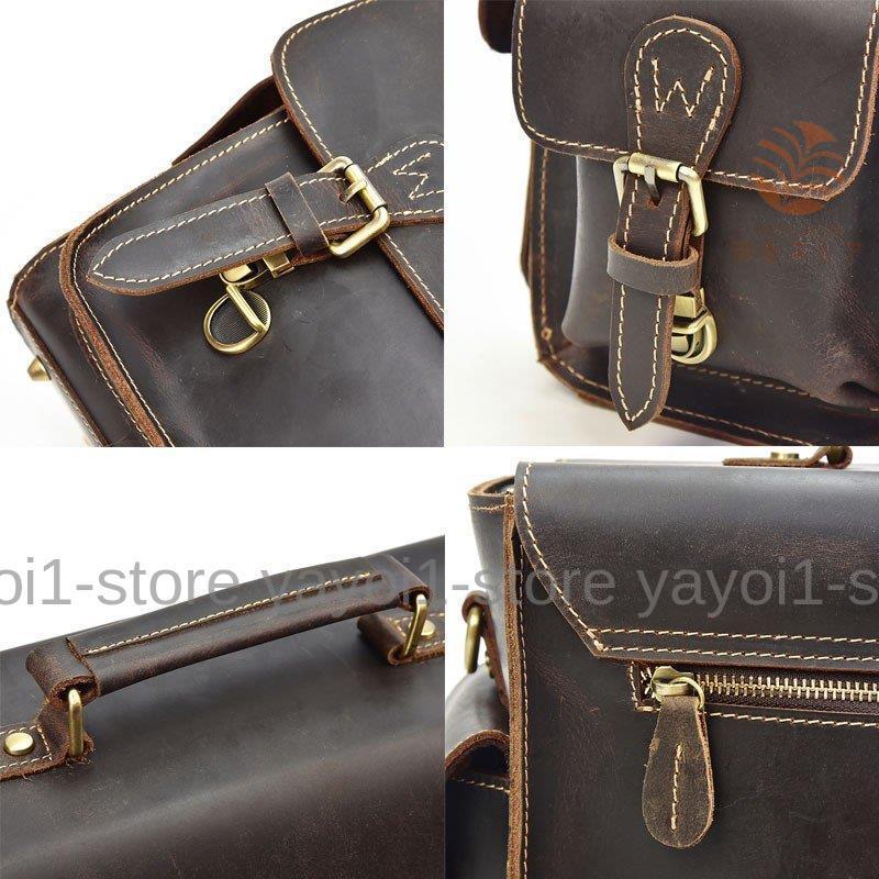 カメラバッグ 本革 メンズ レトロ風 一眼レフトラベルバッグ 厚みレザー ショルダーバッグ アンティーク トラベルバッグ 硬い本革 自立可 本革