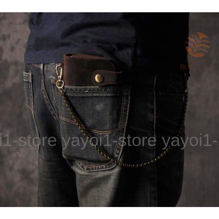 アンティーク 長財布 本革 スナップ 二つ折り 財布 バイカーズ 小銭