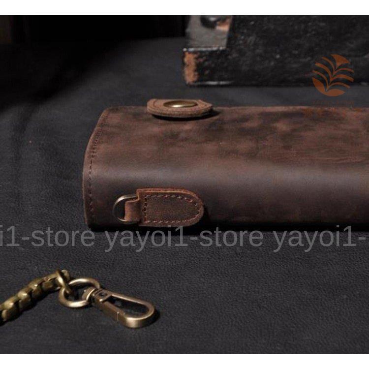 アンティーク 長財布 本革 スナップ 二つ折り 財布 バイカーズ 小銭