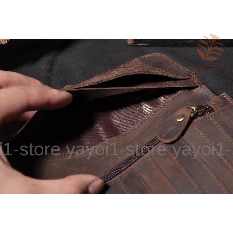 アンティーク 長財布 本革 スナップ 二つ折り 財布 バイカーズ 小銭