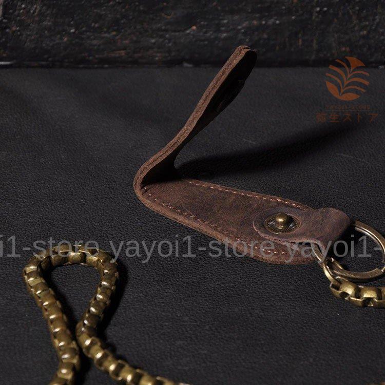 アンティーク 長財布 本革 スナップ 二つ折り 財布 バイカーズ 小銭