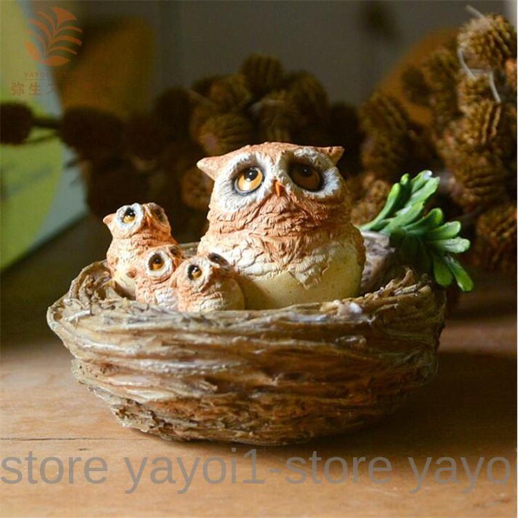 動物樹脂工芸品 フクロウ造形 置物 飾り インテリア可愛い イギリス風
