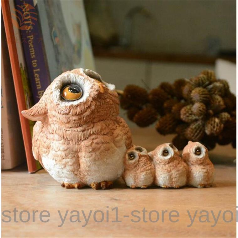 動物樹脂工芸品 フクロウ造形 置物 飾り インテリア可愛い イギリス風