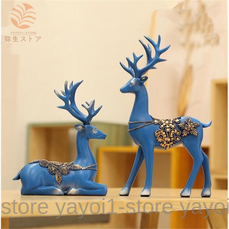 新品未使用 樹脂工芸品 鹿造形 置物縁起物 玄関飾り インテリア 北欧風