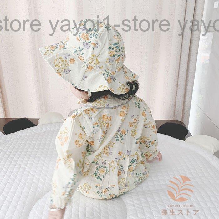 ベビー服 赤ちゃん服 カバーオール ロンパース＋帽子 66 73 80 90 100お出かけ 小花柄 春秋 子供服 女の子 女児 出産お祝い ギフト プレゼント お祝い長袖外出着の画像