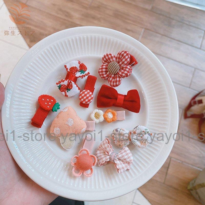 ヘアクリップ ヘアピン 5個セット キッズ ベビー ヘアアクセサリー 前髪ピン ヘアアレンジ 花 リボン フルーツ 動物 シャーベットカラー レディー | ブランド登録なし | 01