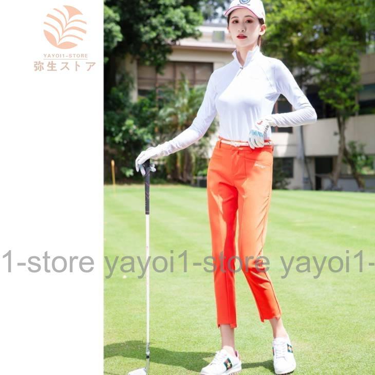 ゴルフウェア レディース ゴルフ パンツ 9分丈 ロゴ 美脚 脚長 ゴルフウェア レディース ゴルフ パンツ 9分丈 ロゴ 美脚 脚長