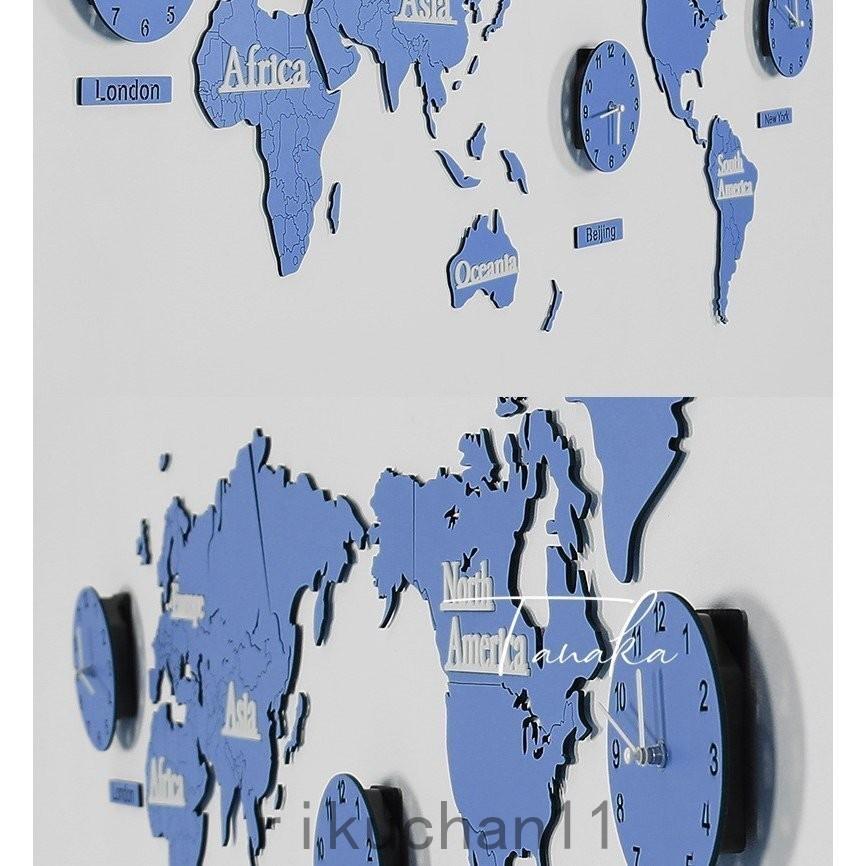 時計 壁掛け 掛け時計 セット 世界時計 複数 おしゃれ インテリア アナログ 木製 海外時計 ウォールクロック ウォールデコ 丸型 大型 世界地図｜yayoian｜13