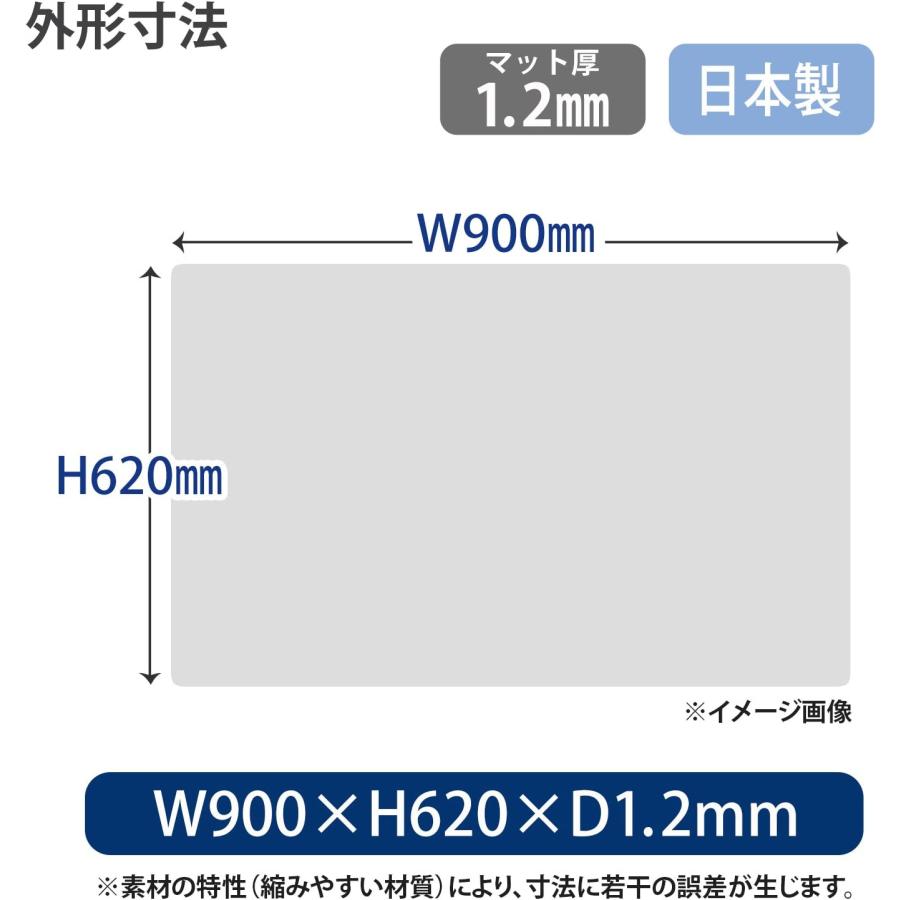 プラス デスクマット 透明 マウス対応 両面転写軽減 900×620mm 斜めカット 41-052｜yayoigen｜02