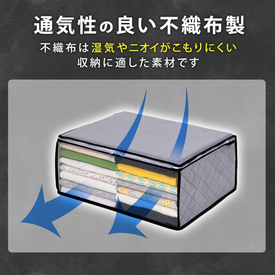 アストロ 活性炭消臭 衣類収納ケース 3枚組 活性炭のチカラで消臭保管 通気性の良い不織布がホコリなどの汚れをガード 3層構造の厚手でしっかりとした生地｜yayoigen｜04