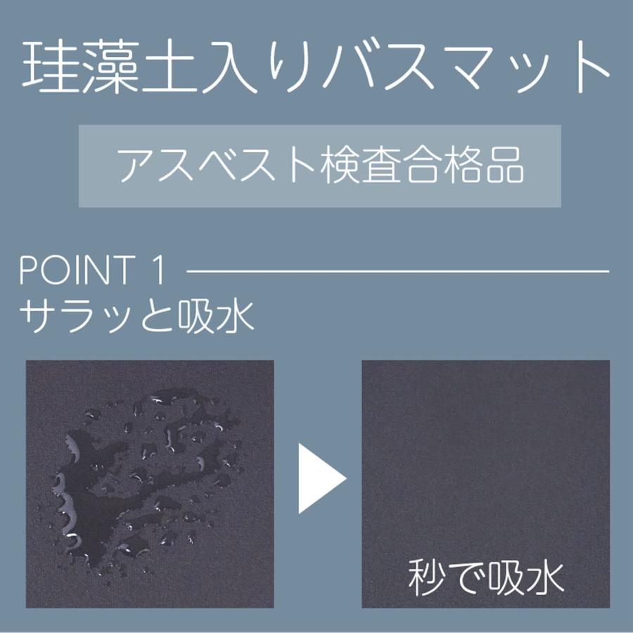 ファイン SOFTNA 珪藻土入りバスマット割れない 軽い 冷たくない 滑りにくい 年中使える やわらかい ソフト ミニ グレー アスベスト検査合格品｜yayoigen｜04