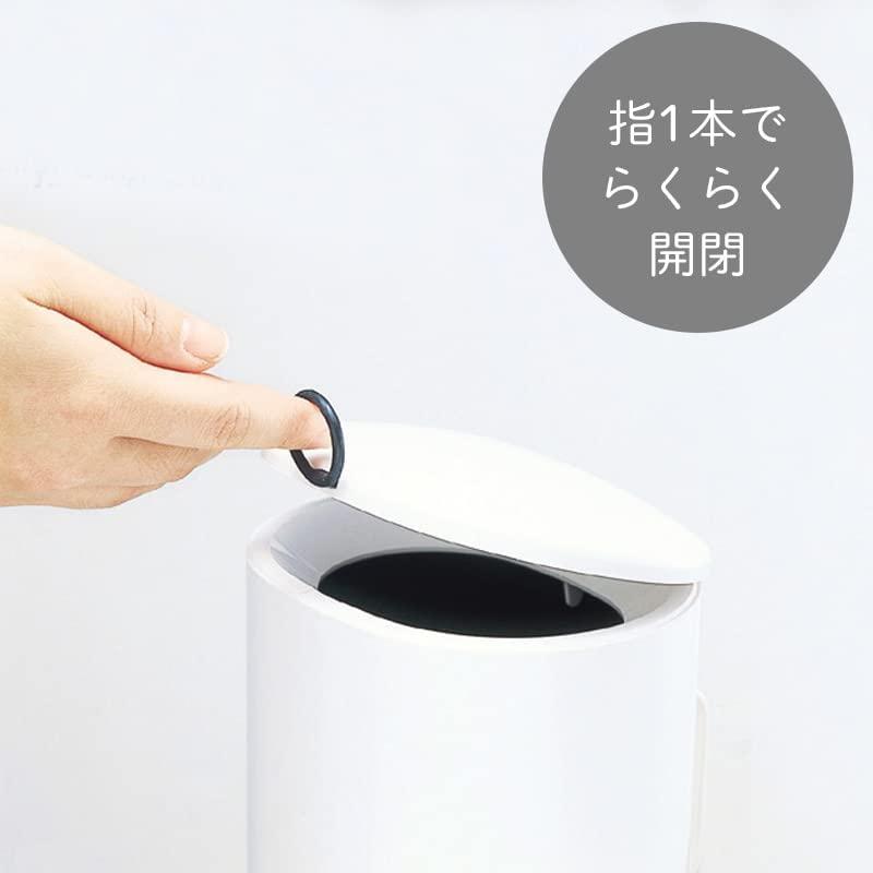 マーナ (marna) トイレポット ( ふた付き / ホワイト ) ワンタッチで取り外し可能 内ケース付き 衛生的 蓋付き ゴミ箱 日本製 W072｜yayoigen｜05