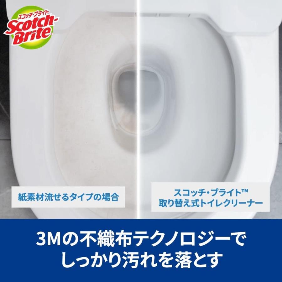 3M トイレ掃除 トイレブラシ 使い捨て スポンジ 洗剤付 本体 取替3個 スコッチブライト 通常 本体+3個｜yayoigen｜02