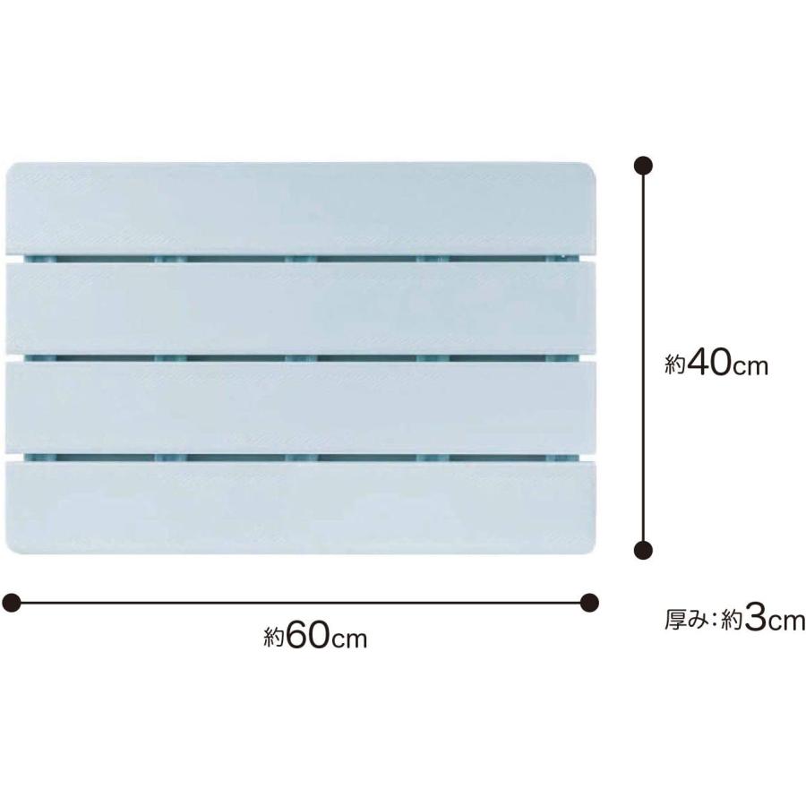 オーエ すのこ ブルー 約縦40×横60×高さ3cm 風呂 ヘルシースノコ ミニ 抗菌 防カビ 裏面滑り止め付き 日本製 縦40×横60cm｜yayoigen｜03